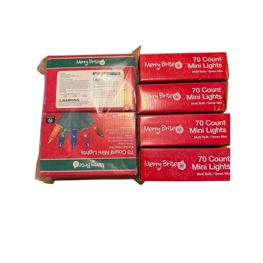 Merry Brite Mini Lights 8pk Multicolor 420ct Green Wire New Indoor Outdoor 15ft